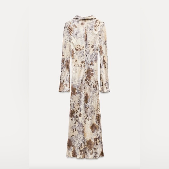 Zara ZW Collection Silky Animal Printed Dress - Picture 5 of 5